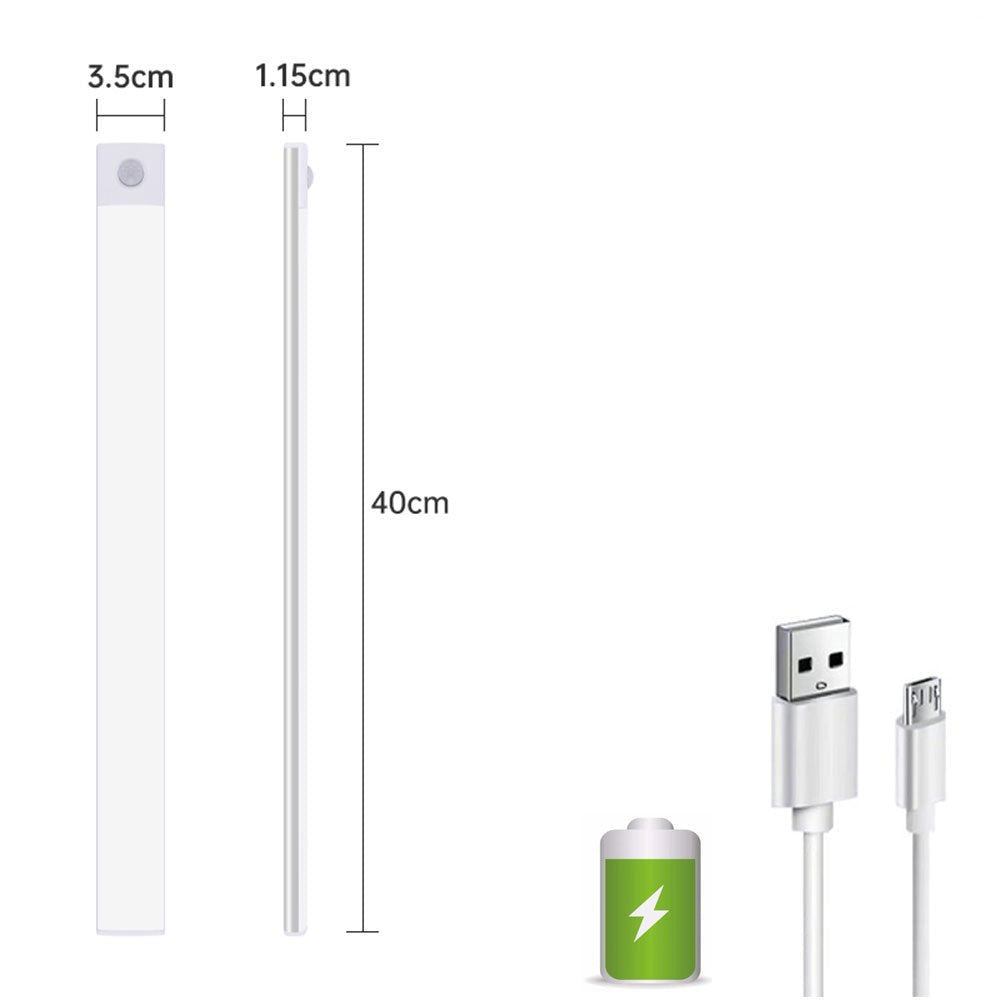 LED-list med Rörelsesensor - Batteridriven & Uppladdningsbar