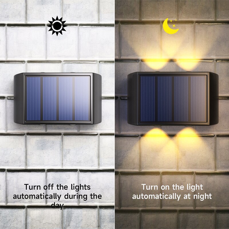 Solcellsdriven vägglampa för utomhusbruk